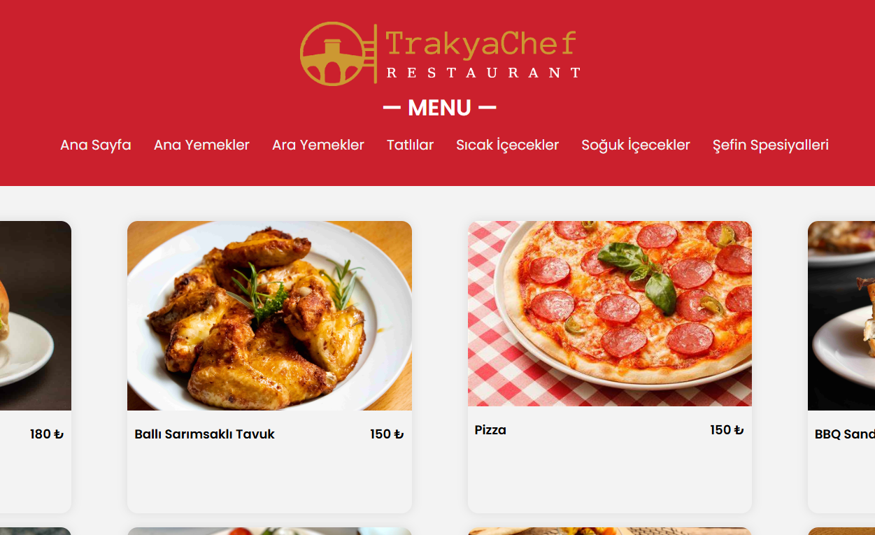 TrakyaChef Restourant QR Menü